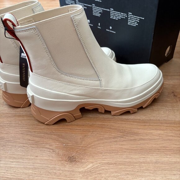 Sorel Brex Chelsea WP Ankle Boots Natural Sea Salt Beige NIB Women’s Size 9 - Picture 5 of 9